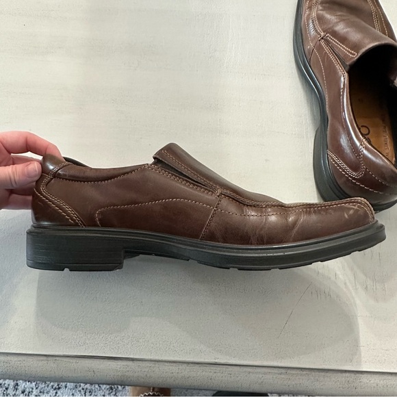 Ecco Helsinki Men’s Brown Leather Bike Toe Slip On Loafers Size 43, US 9-9.5 GUC - Picture 4 of 8